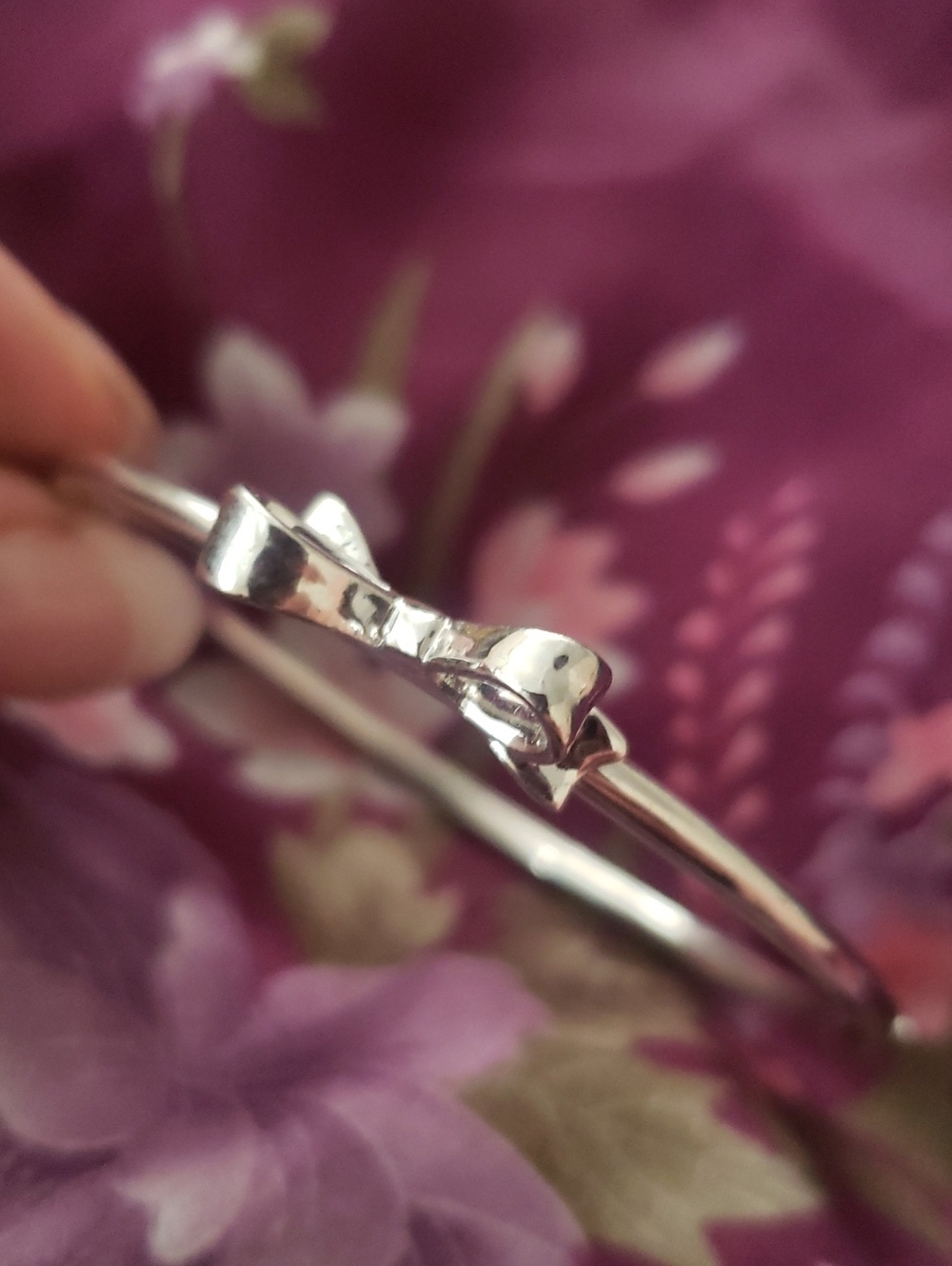 Kate Spade New York Silvertone Bangle With Small Bow